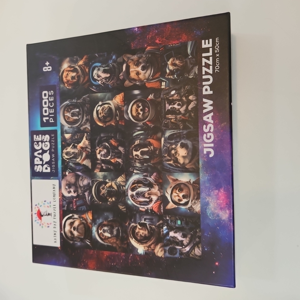 SEALED SPACE DOGS Puzzle 1000pcs 27.5" x 19.6" Farmable Art Rainy Day Puzzle Co